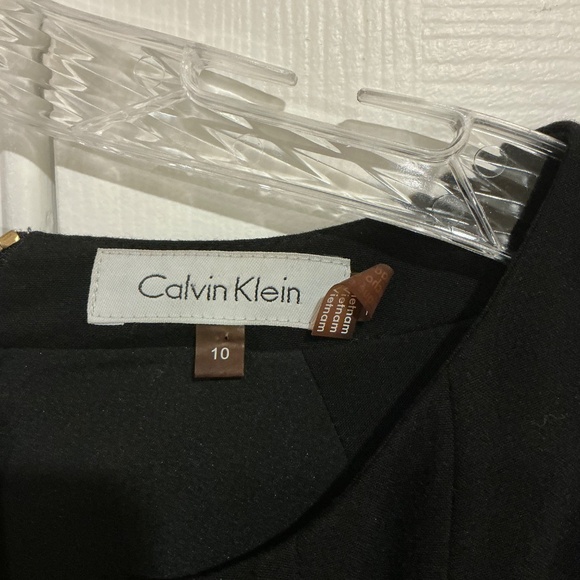 Calvin Klein Black Dress Size 10 with gold buckle - Picture 2 of 7